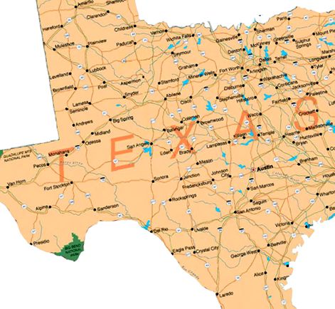 Harta statului Texas