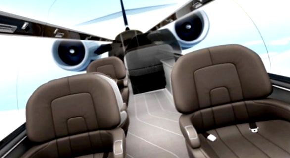 IXION Jet - avion de concept cu monitoare panoramice în interior