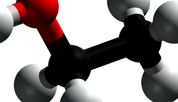 Molecula de etanol - alcool etilic