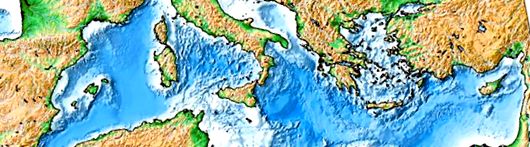 harta de adancime a Mediteranei