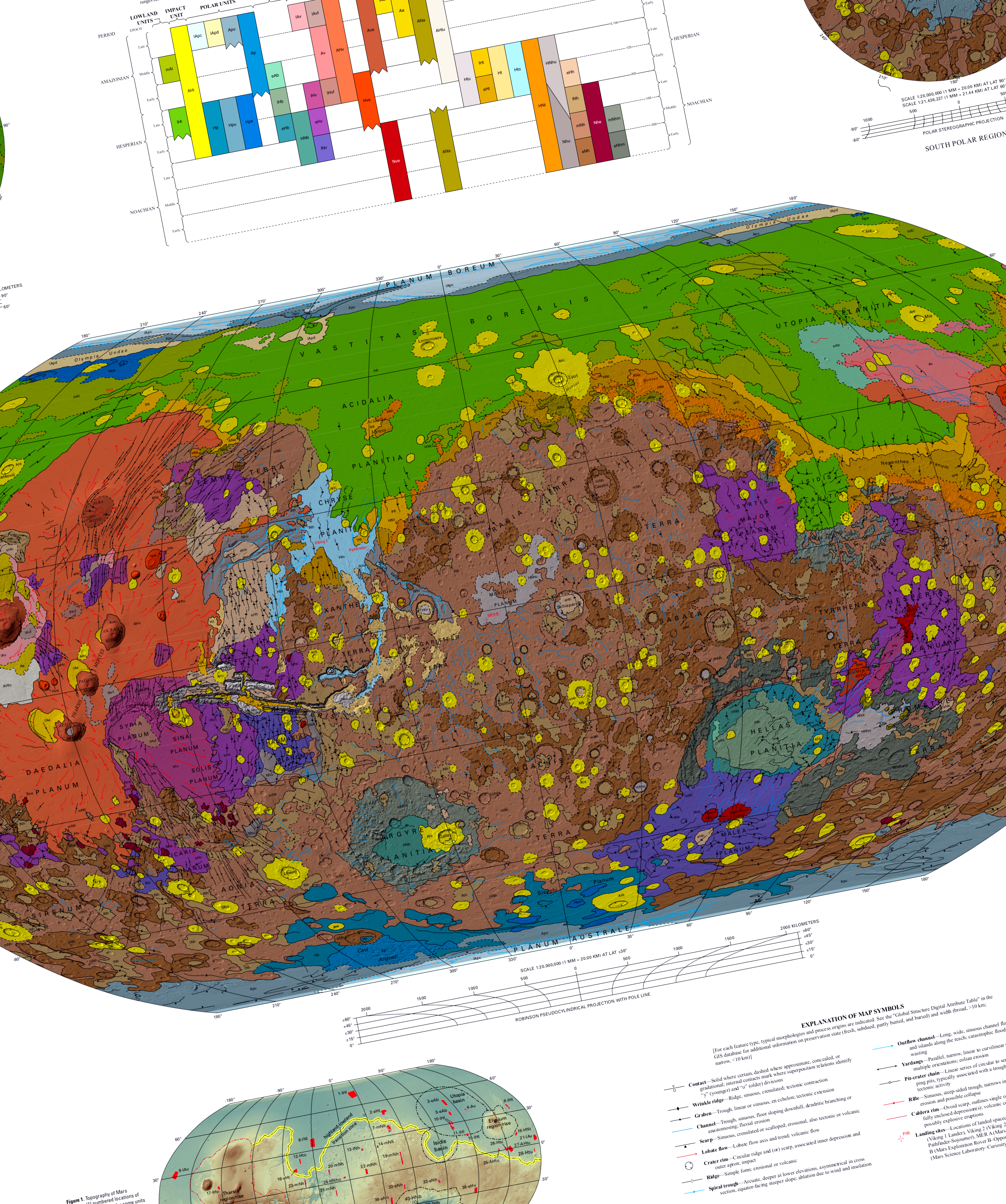 Harta geologică a lui Marte